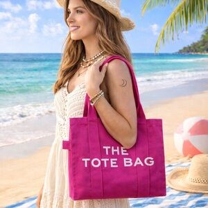 The Tote Bag Hot Pink Canvas Tote Bag -